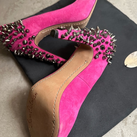 Pink spike Sam Edelman peep toe heals. - Picture 2 of 5